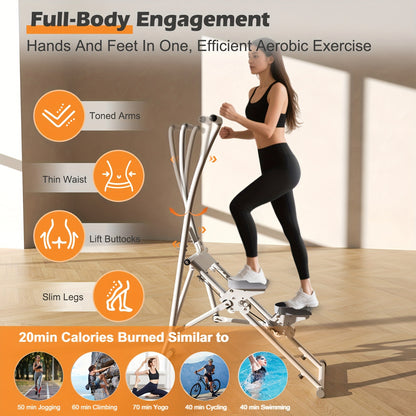 Stepper – Vertical Climber – Fitness Stepper – Hometrainer – Mini Stepper – Inklapbaar & Compact – Verstelbare Pedalen & Antislip