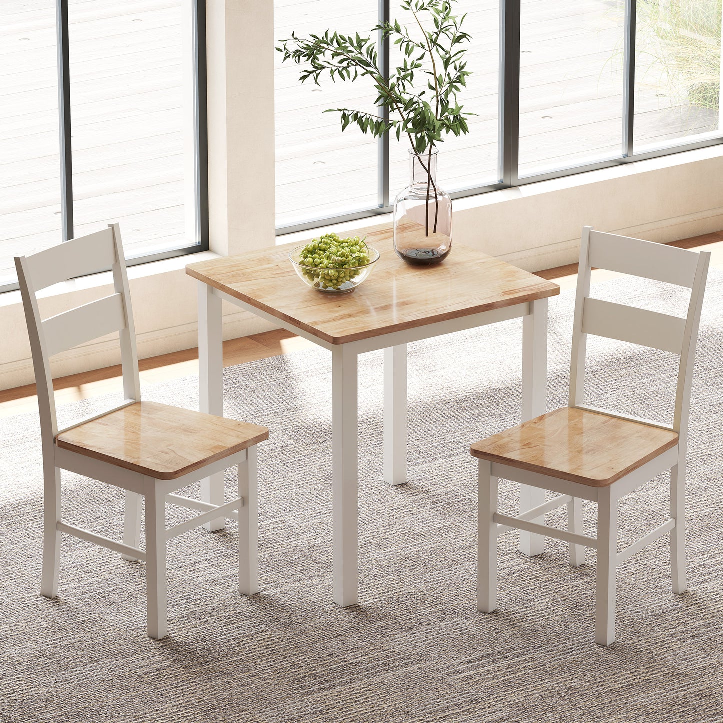 Eettafel – Tafel – Meubel – Klaptafel – Eethoek – Rubberhout – Compact 69x69 cm – Stevig en Duurzaam