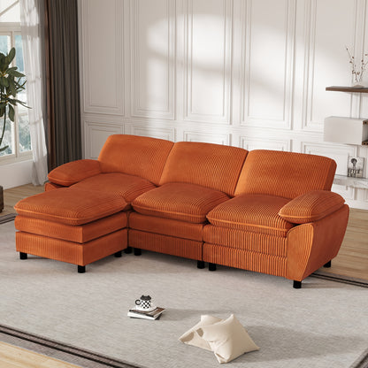 Driezitsbank Zwart – Sofa – Bank – Slaapbank – Fauteuil – Comfortabel Gestoffeerd – Incl. Ottoman – Houten Frame