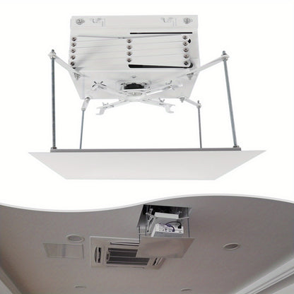Projectiebeugel – Projectorhouder – Plafondbeugel – Bevestiging Voor Projector – Witte Projectorbeugel – Stevige Houten Constructie – Elektriciteit Niet Nodig