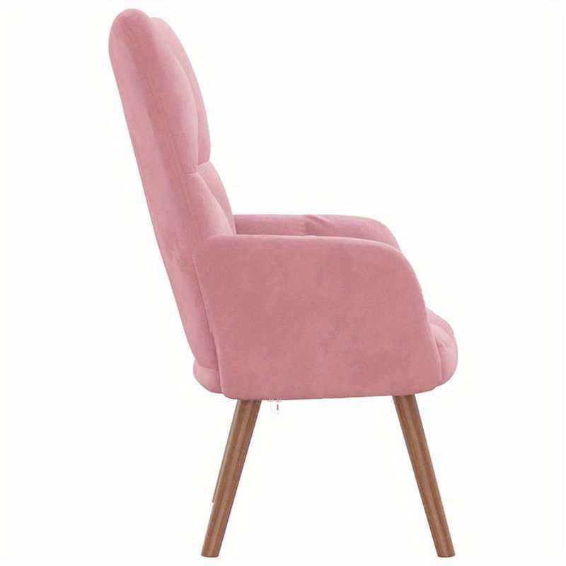 Fauteuil – Relaxfauteuil – Loungefauteuil – Draaifauteuil – Velours Fauteuil Roze – Houten Frame – Verwijderbare Bekleding