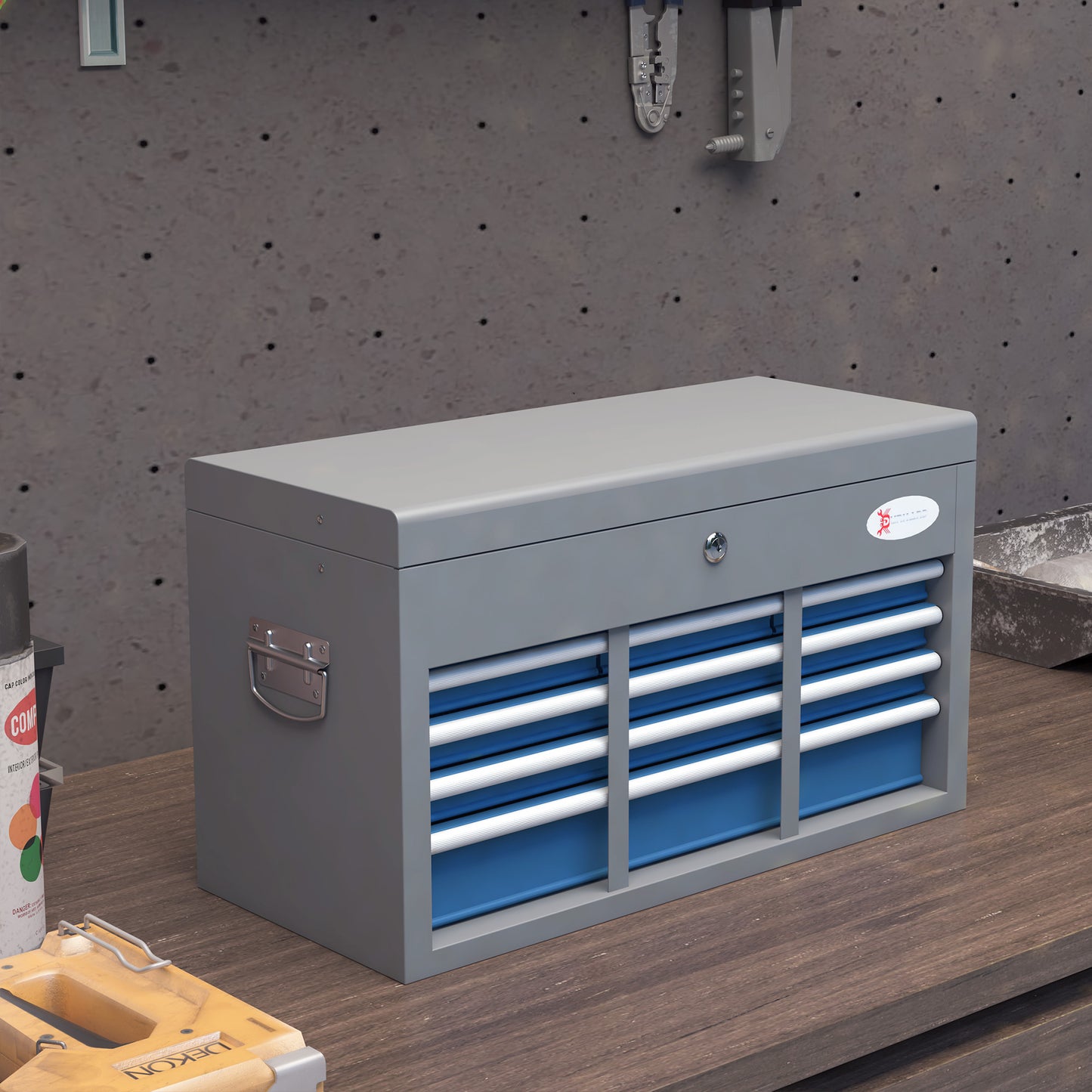 Gereedschapskist – Gereedschapskoffer – Toolbox – Opbergkist – Metalen Kist – 6 Laden & Bovenvak – Afsluitbaar Met Sleutel – Stevig Koudgewalst Staal