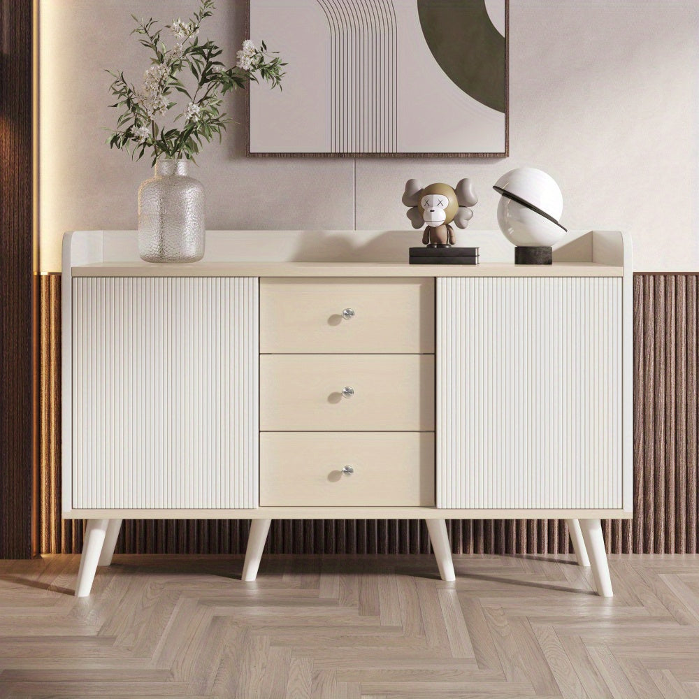 Dressoir – Ladekast – Opbergkast – Buffetkast – Kast – Modern – MDF Materiaal – 117,5 cm – Wit Houtlook