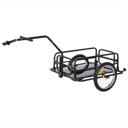 Fietsaanhanger – Fietskar – Transportkar – Boodschappentrolley – Inklapbare Aanhanger – Stevig IJzeren Frame – Max. 40 kg Draagkracht – Met Reflectoren