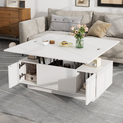 Salontafel – Koffietafel – Bijzettafel – Woonkamertafel – Tafel – Verstelbare Hoogte – Verborgen Opbergruimte – Metaal Frame – Max 50 kg Draagvermogen