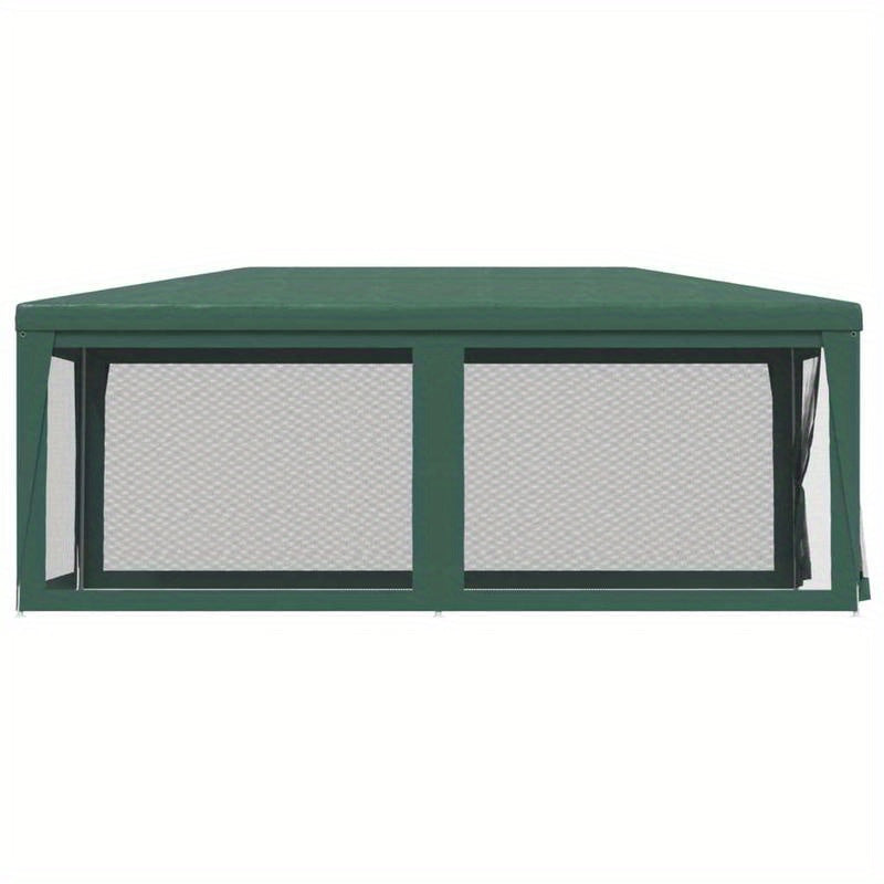 Party tent with 6 mesh side walls Green 3x6m HDPE