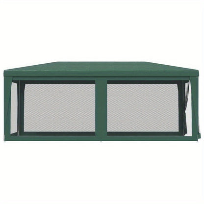 Party tent with 6 mesh side walls Green 3x6m HDPE