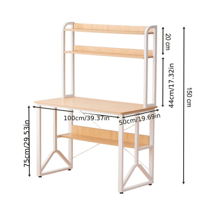 Bureau – Computertafel – Bureautafel – Schrijftafel – Werkplek – 100x50 cm – Dubbele Legplanken Met Antislip – Y-Vormig Stalen Frame
