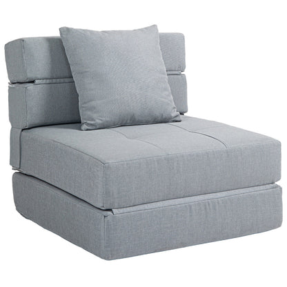 Slaapbank – Sofa Bed – Relaxstoel – Logeerbed – Vouwbank – Handmatig Bediening – Lichtgewicht & Comfortabel – Modern Minimalistisch Grijs