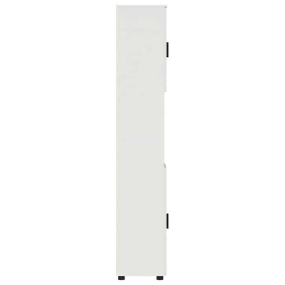 Hoge Badkamerkast – Smalle Opbergkast – Badkamerkast Wit – Verticale Kast – Toiletkast – Ruimtebesparend Design – MDF Met Hout – Vrijstaand En Functioneel