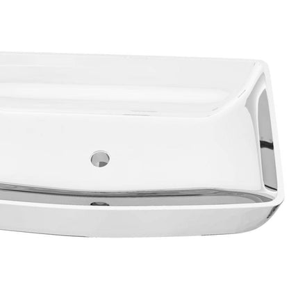 Wastafel – Lavabo – Fontein – Wasbak – Badkamermeubel – Keramiek Zilver – Afmeting 71x38x13,5 cm