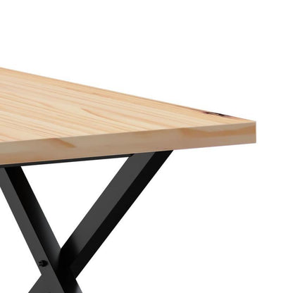 Modern X-Frame Coffee Table - Heavy-Duty Pine Wood & Steel Construction, Lightweight Living Room Center Table, Easy Assembly, Minimalist Industrial Design for Indoor/Outdoor Use - Space-Saving Furniture for Apartments, Houses