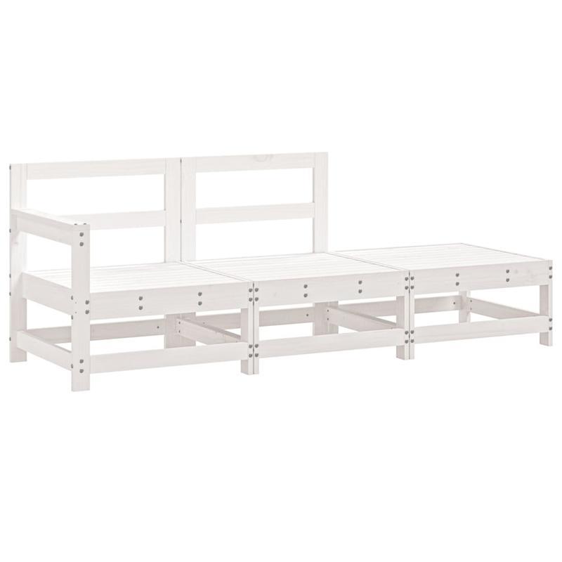 Loungebank – 3-Zits Bank – Loungeset – Tuinbank – Buitenbank – Houten Frame – Comfortabele Katoenen Kussens