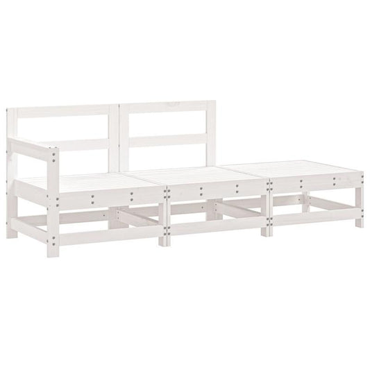 Loungebank – 3-Zits Bank – Loungeset – Tuinbank – Buitenbank – Houten Frame – Comfortabele Katoenen Kussens