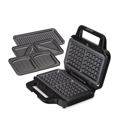 Gofriewafelijzer – Wafelijzer – Panini Pers – Toaster – Grill – 3 Verwisselbare Platen – Titanium Anti-aanbaklaag – 900W