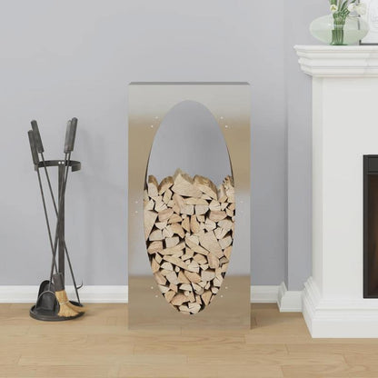 Houtopslag – Brandhoutrek – Haardhoutrek – Houtberging – Houtopslag Rek – Roestvrij Staal – Uitschuifbare Plank – 50x23x100 cm – Weerbestendig & Duurzaam