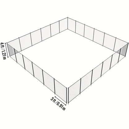Zwembadhek – Zwembadafsluiting – Pool Fence – Veiligheidshek – Zwembadomheining – Zwart Gecoat Roestvrij Staal – 4x72FT (121,92x2194,56 cm) – Kindveilig & Eenvoudige Installatie