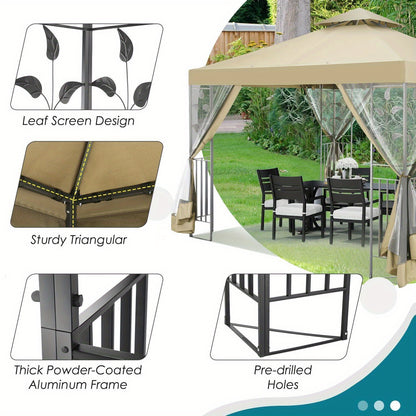 Tuinpaviljoen – Partytent – Pergola – Tuinent – Overkapping – 3x4 Meter – Stevig Metalen Frame – Afneembaar Muskietennet