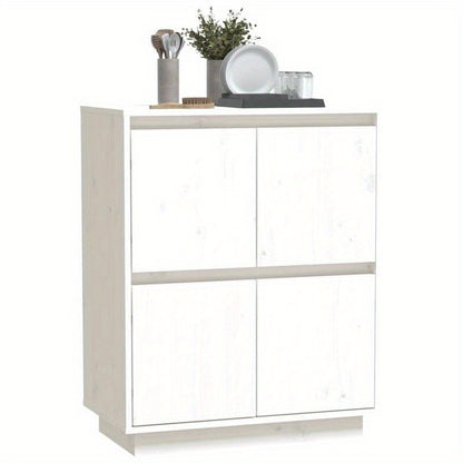 Sideboard 60x34x75cm massief grenenhout wit
