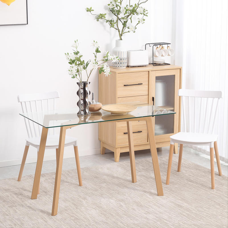 Modern 4-Person Dining Table with Top & Steel Frame - Space-Saving Expandable Design, Wood-Look Finish, 47.24"x23.62"x29.92" (120x60x76cm) - Easy Assembly, Durable & Sturdy for Small Spaces, Contemporary Homes, Family Dinners