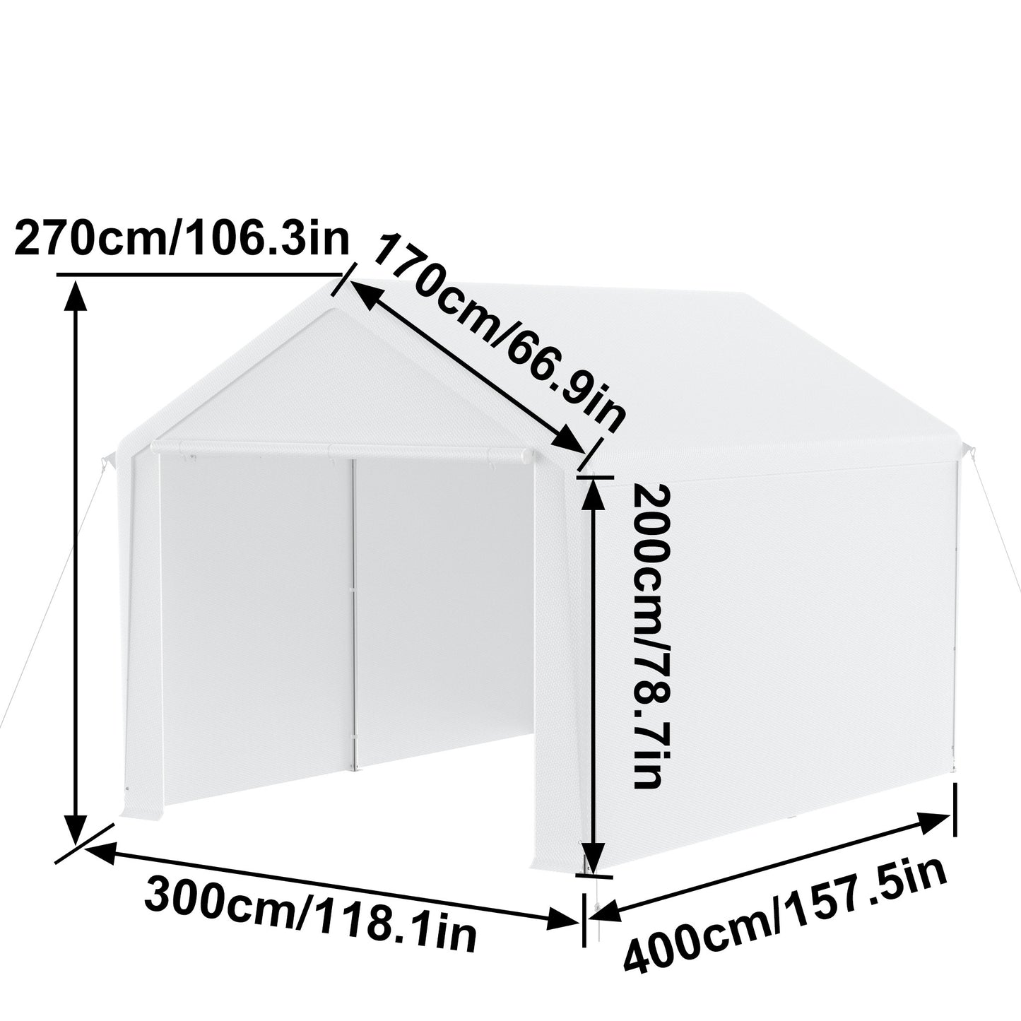 Partytent – Tuinpaviljoen – Overkapping – Carport – Schaduwtent – Inklapbaar – UV-Bescherming – 3x4 Meter – Stevig Metalen Frame – Zijwanden Met Rits