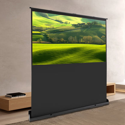 Projectiescherm – Draagbaar Scherm – Opvouwbaar Scherm – Presentatiescherm – Filmscherm – 80 Inch – Lichtgewicht Aluminium Frame – Stabiele Draaibare Voeten – Zwart