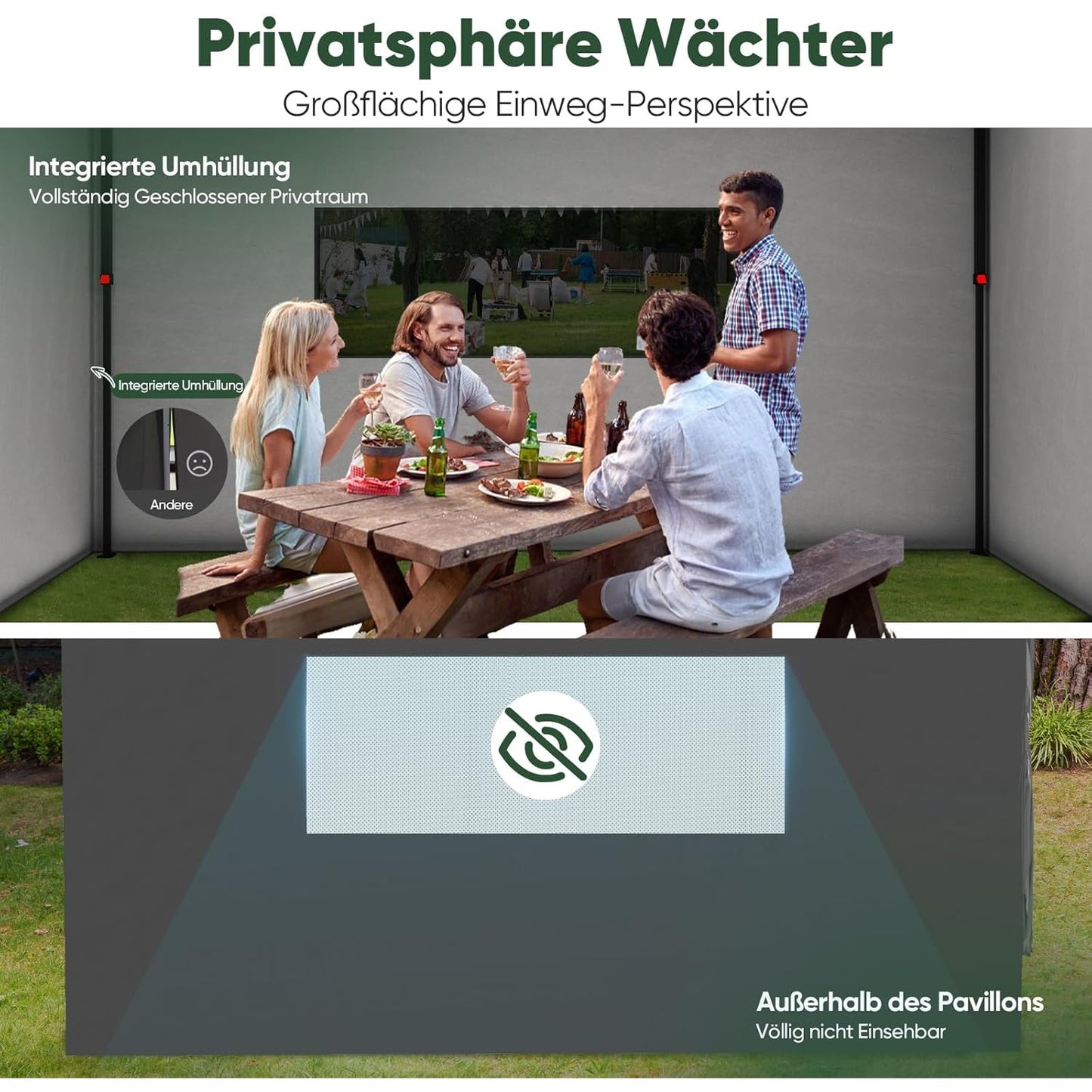 Pop-up Partytent – Vouwtent – Paviljoen – Outdoor Tent – Markttent – 3x3 Meter – Stevig Aluminium Frame – Zijwanden Met Privacyraam