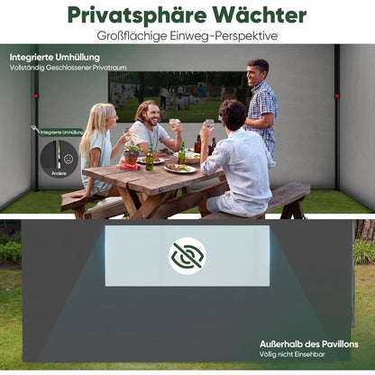 Pop-up Partytent – Vouwtent – Paviljoen – Outdoor Tent – Markttent – 3x3 Meter – Stevig Aluminium Frame – Zijwanden Met Privacyraam