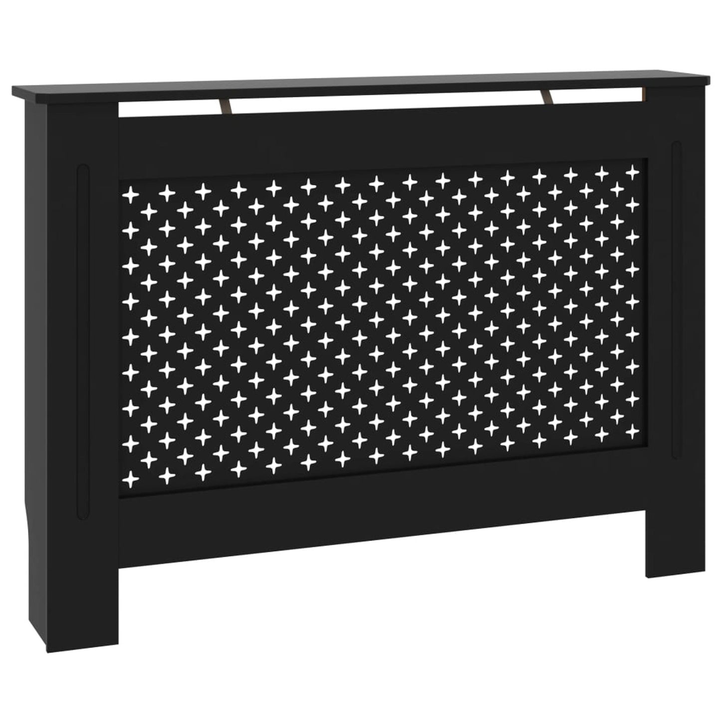 Radiatorombouw – Radiatorafdekking – Radiatorkast – Verwarming Ombouw – Radiatorpaneel – Zwart MDF – 112x19x81,5 cm – Eenvoudige Wandmontage