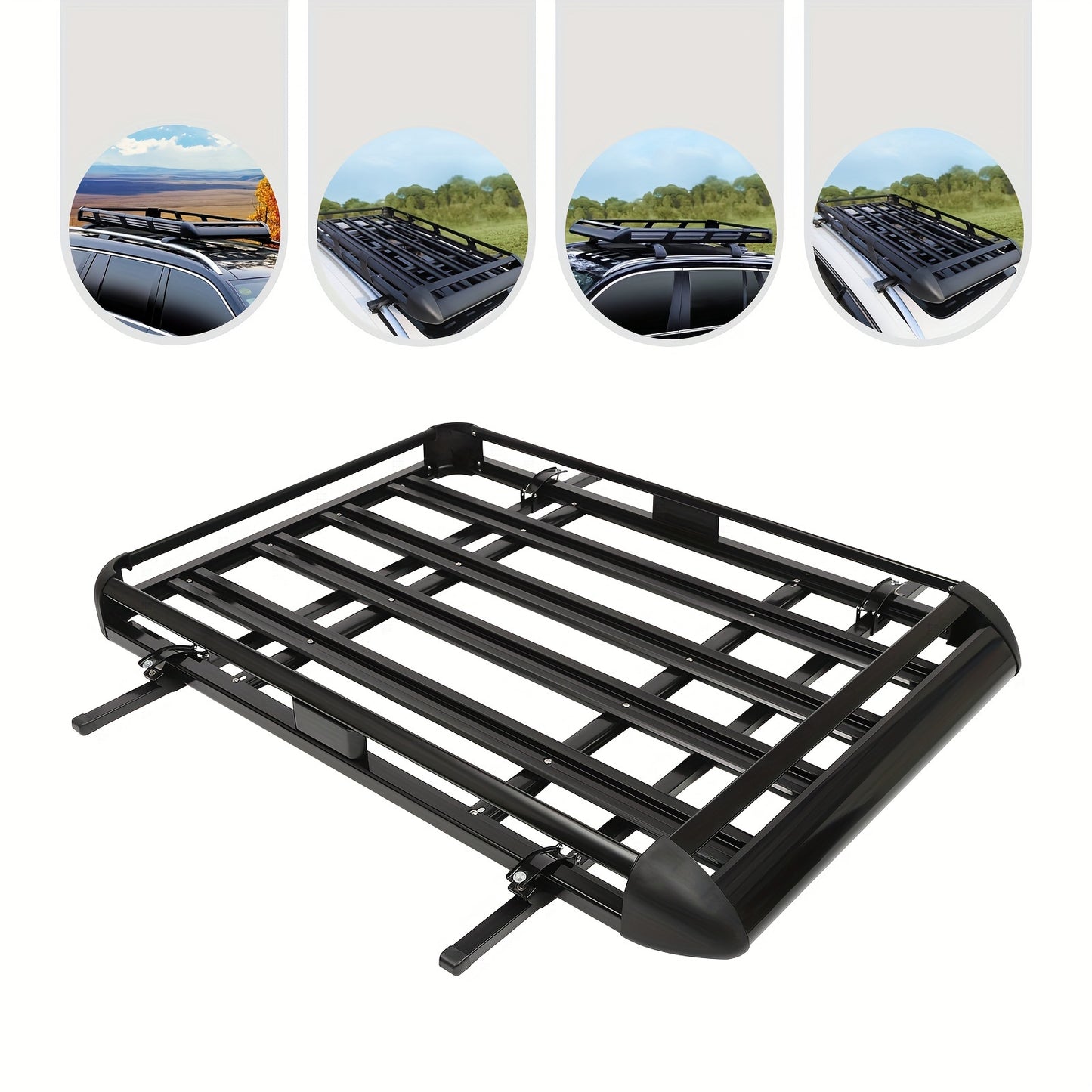 Dakkofferrek – Dakkofferdrager – Dakdrager – Bagagerek – Autodrager – Zwart – Aluminium – Verstelbaar 100-135 cm – Max. 150 kg draagvermogen