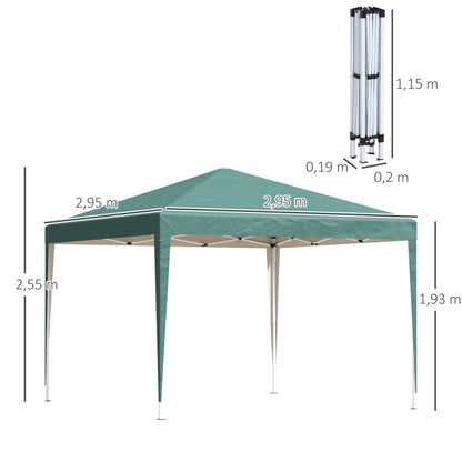 Vouwbare Tuin Tent – Partytent – Paviljoen – Prieel – Pagode – Anti-UV Bescherming – Stabiel Oxford Stof Met Staalframe – Groen 3x3x2,55m