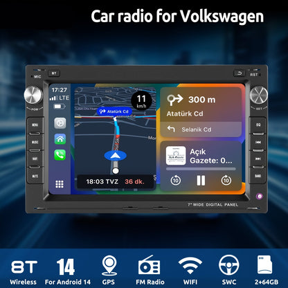 Autoradio – Car Stereo – Auto Muziekspeler – Multimedia Systeem – 7 Inch HD Touchscreen – Android 14 OS – 2 GB RAM 64 GB Opslag