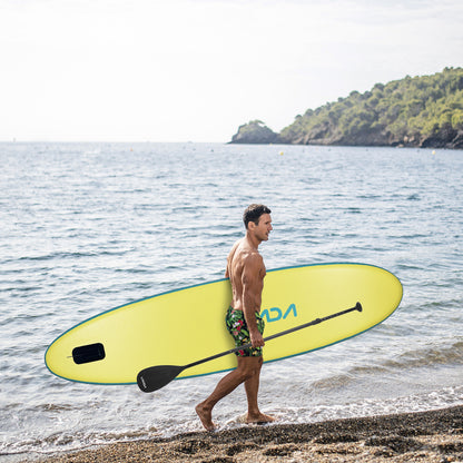 Opblaasbaar Paddleboard – Stand Up Paddle – SUP Board – Surfboard – Watersportplank – Groen – Stevig 15 cm Dik PVC – Inclusief Verstelbare Peddel en Draagrugzak