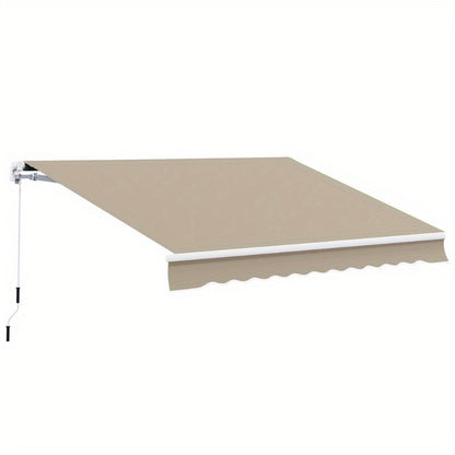 Zonnescherm – Zonneschaduw – Balkonzonwering – Terrasdoek – Buitenscherm – Beige Zonnescherm 3,95 Meter – Duurzaam Aluminium Frame – Weerbestendig & Eenvoudige Montage