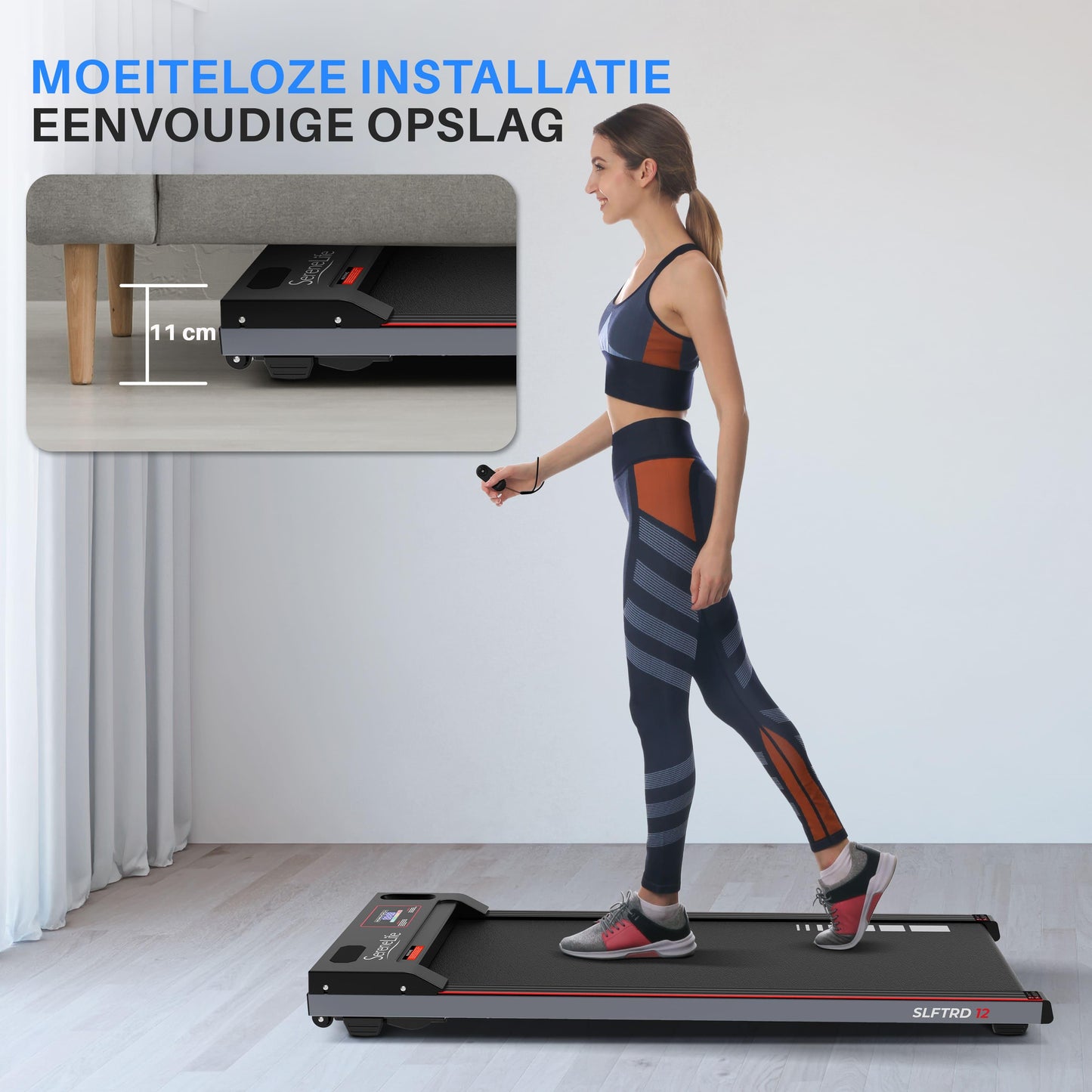 Loopband – Mini Loopband – Draagbare Treadmill – Fitnessapparaat – Hardloopband – Compact Ontwerp – Stil & Schokdempend – 100x40 cm Loopvlak – Max 120 kg