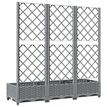 Dubbele Plantenhouder – Plantenbak – Bloembak – Kruidenbak – Tuinbak – Lichtgrijs – Stevig Materiaal – Comfortabele Werkhoogte – 120x40x121,5 cm