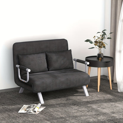 2-Zits Slaapfauteuil – Slaapbank – Bedfauteuil – Loungestoel – Gastensofa – Multifunctioneel 3-in-1 Design – Compact 65x69x80 cm – Micro-suède Grijs