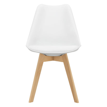 Eetkamerstoel – Stoel – Kuipstoel – Keukenstoel – Woonkamerstoel – Set Van 6 – PU Kunstleer Bekleding – Stevig Houten Frame 81x49 cm
