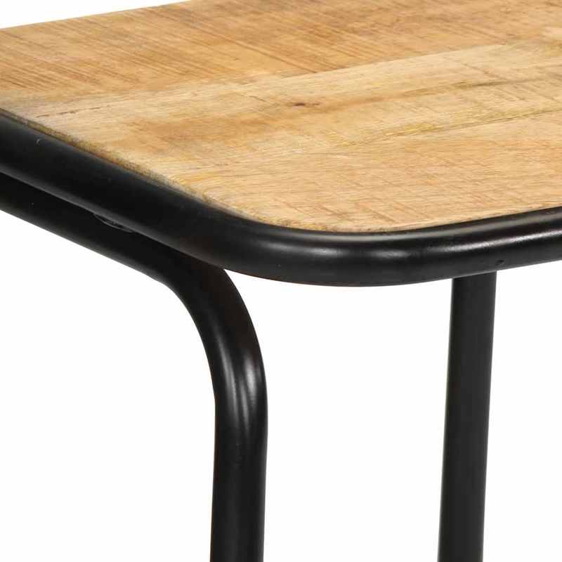 Bar stool 2pcs 46x35.5x80cm rough mango solid wood, Pub Style Stools, Dining Room Furniture, Modern Farmhouse, Contemporary Seating, Backrest Stool, Apartment Living