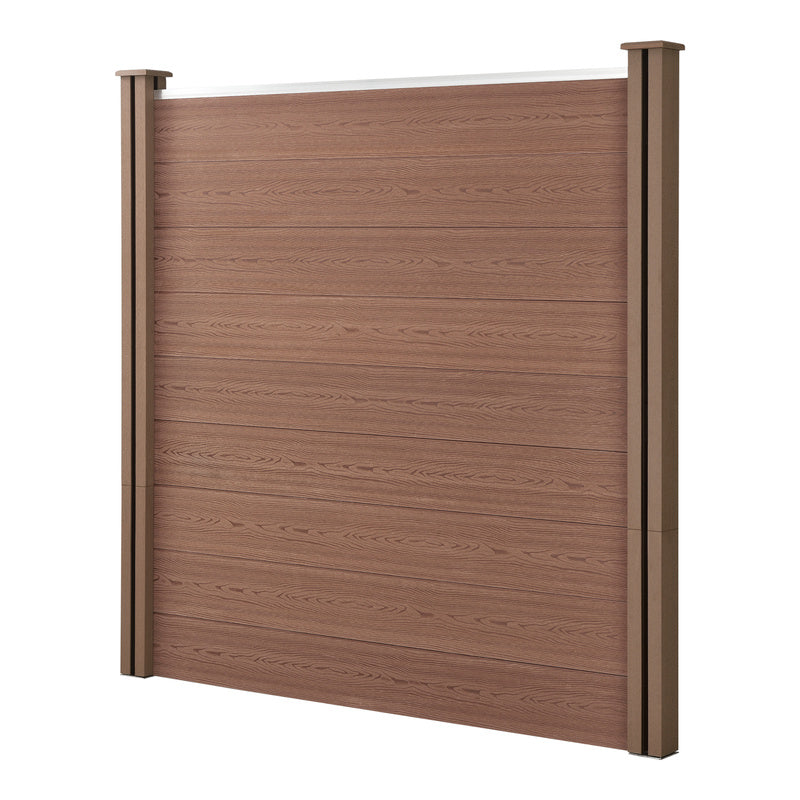 Tuinscherm – Tuinafscheiding – Schutting – Privacyscherm – Windscherm – Grijs – 183 x 705 cm – Weerbestendig WPC – Onderhoudsarm
