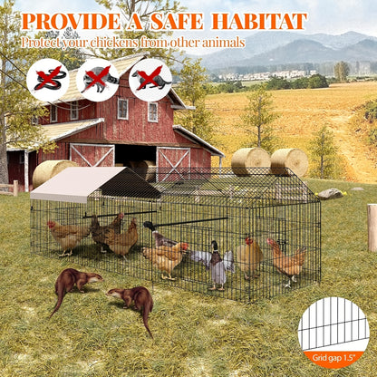 Verplaatsbare Kippenren – Kippenhok – Pluimvee Ren – Gevogelte Kooi – Dierenren – 300x100x100 cm – Stevige Metalen Constructie – Makkelijk Zonder Gereedschap In Elkaar Te Zetten