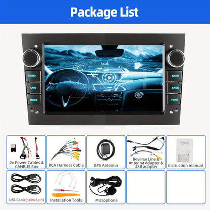 ESSGOO 2+32GB Android 14 For Opel For Corsa C D Astra H For Antara For Vectra For Zafira Meriva Vivaro 7 Inch/17.78cm HD Screen Car Stereo Radio With Wireless Carplayer, Android Auto GPS NAV WiFi FM RDS USB With Microphone Ca