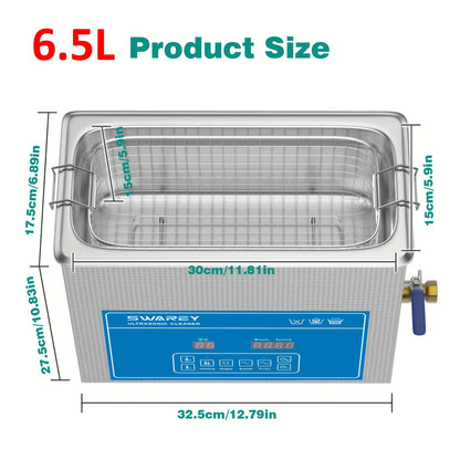 Swarey Ultrasonic Cleaning Device 40 KHz With Digital Timer And Heating, Washing Equipment Machine For Metal Tools Jewellery Carburettor Metal Parts