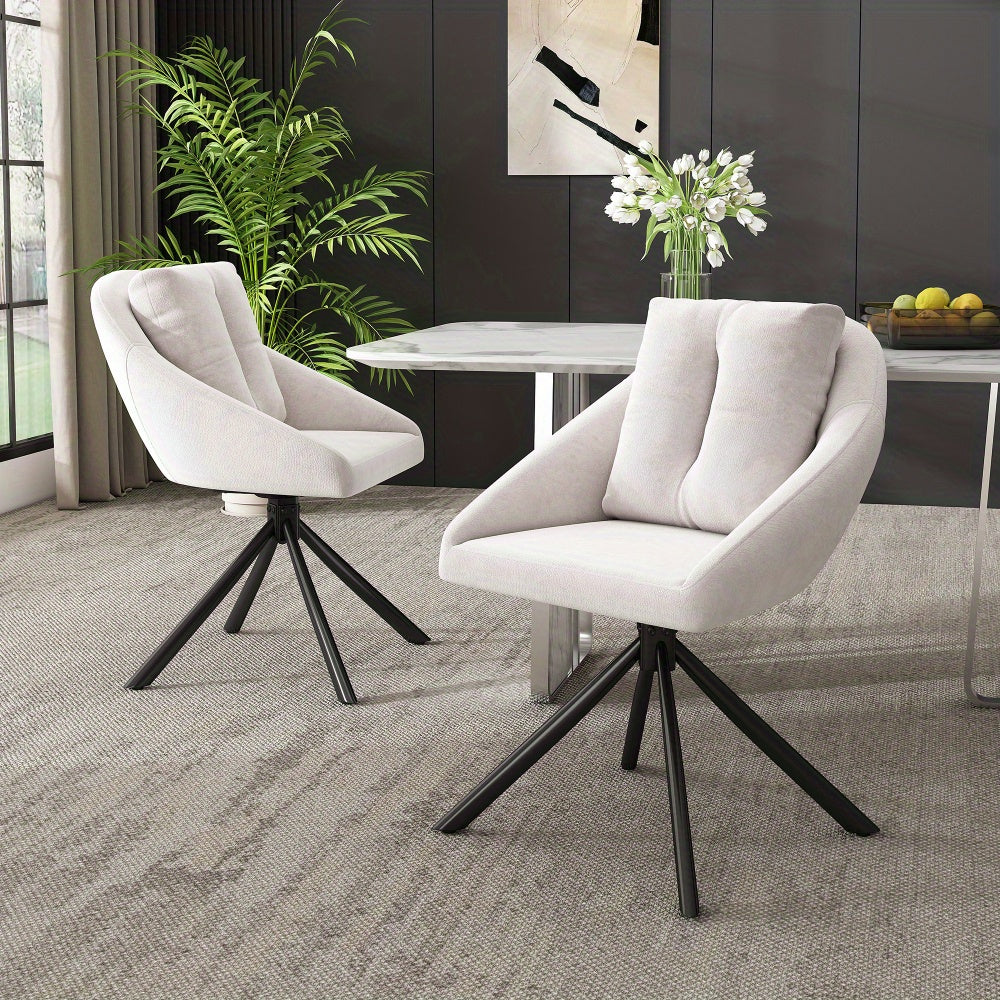 Draaistoel – Bureaustoel – Eetkamerstoel – Kuipstoel – Stoel – Ergonomisch Design – Ademend Fluweel – Set van 2 – Comfortabele Zitting