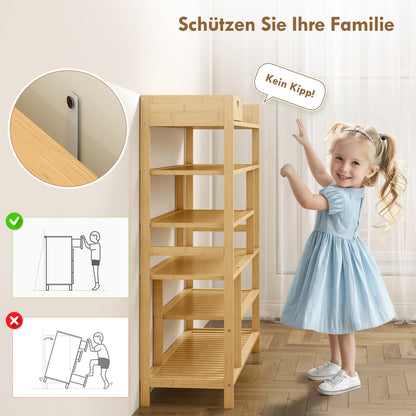 Schoenenkast – Schoenenrek – Schoenopberger – Schoenenschuifkast – Schoenmeubel – Bamboe Met Lade – Ruimte Voor 18 Paar Schoenen – Compact 101x30x100 cm