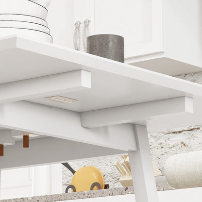 Klaptafel – Eettafel – Opklapbare Tafel – Keukentafel – Vouwtafel – Compact Design – Massief Grenenhout Wit