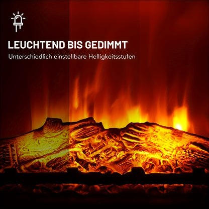 Elektrische Haard – Sfeerkachel – Inbouwhaard – Vloerhaard – Haardmantel – Zwarte Vrijstaande Haard – Realistisch Vlameffect – 2000 Watt Verwarming