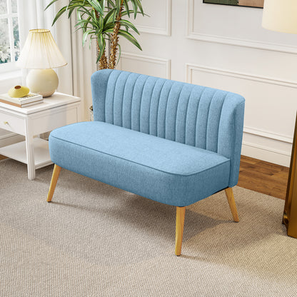 2-Zitsbank – Loveseat – Sofa – Tweezits – Bankstel – Blauw – Compact Retro Design – Onderhoudsvriendelijke Bekleding
