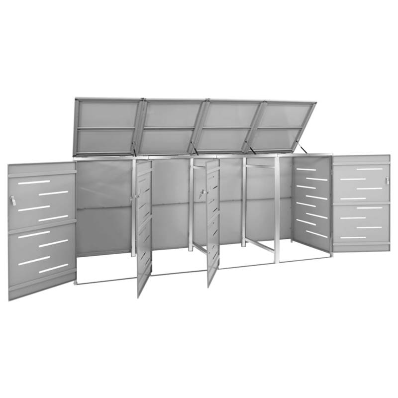 Afvalcontainer – Vuilnisbak – Afvalbak – Kliko – Containers – Extra Ruim 4 Ton Capaciteit – Roestvrij Stalen Frame & Slotbaar Dakvormig Deksel