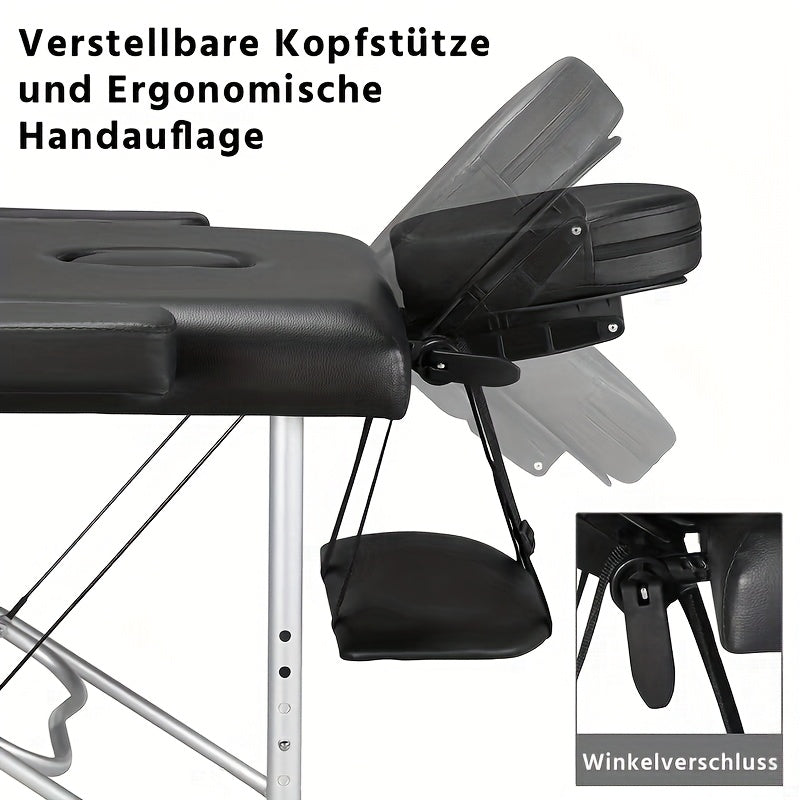 Professional Folding Massage Table Portable Adjustable Massage Bed with Carrying Case & Accessories for SPA, Salon, Home, Travel